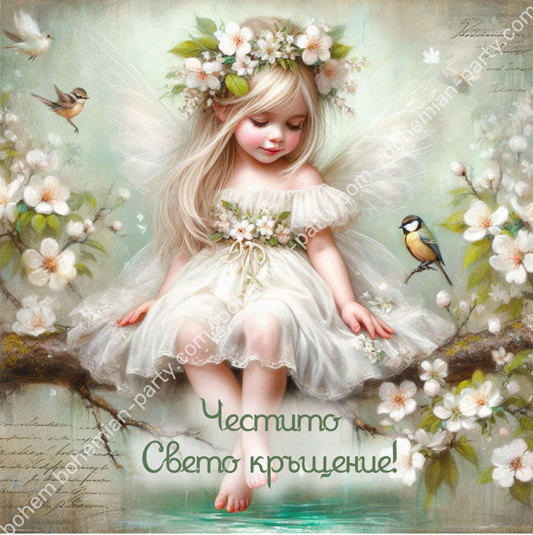 нежно-ангелче-с-венец-от-бели-цветя-картичка-за-кръщене
