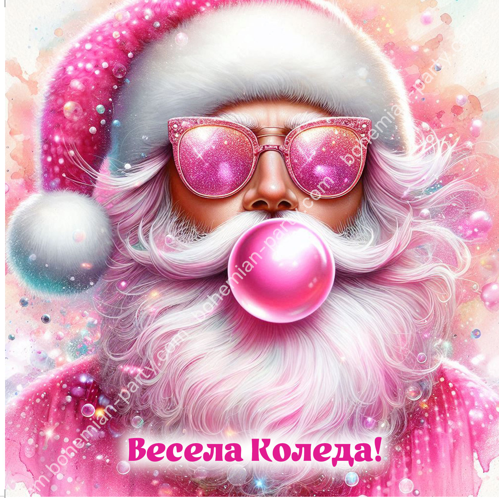 забавна-коледна-картичка-с-розов-дядо-коледа