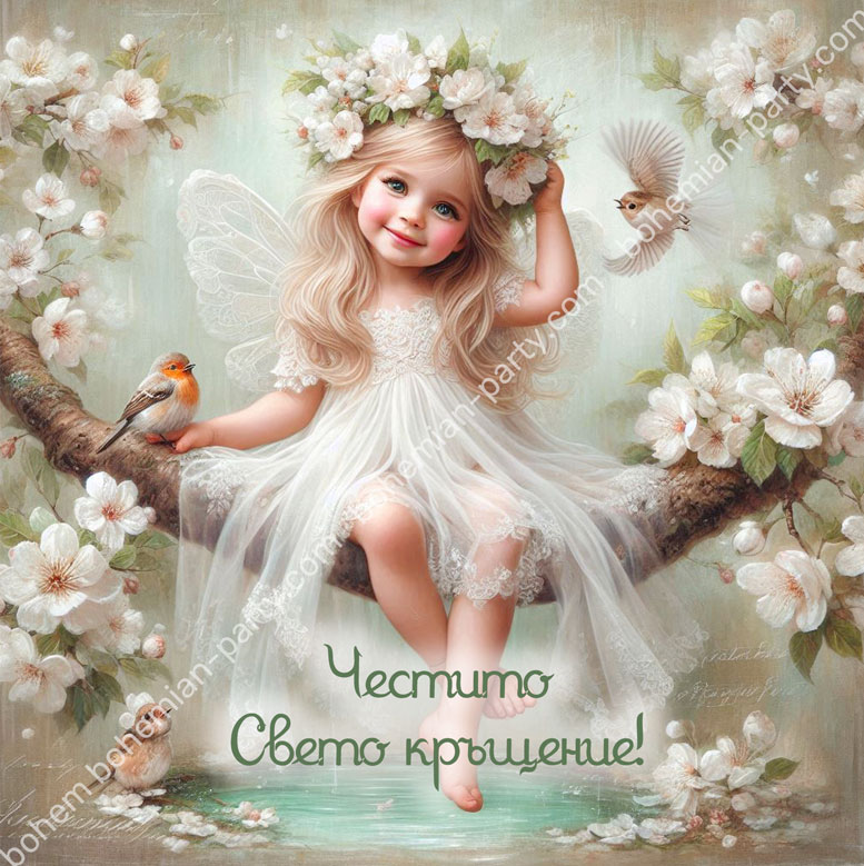 нежно-ангелче-с-венец-от-бели-цветя-картичка-за-кръщене