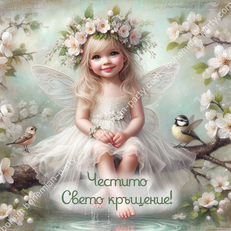 -уникална-картичка-за-кръщене-с-ангелче-в-бяло-и-венец-от-бели-цветя