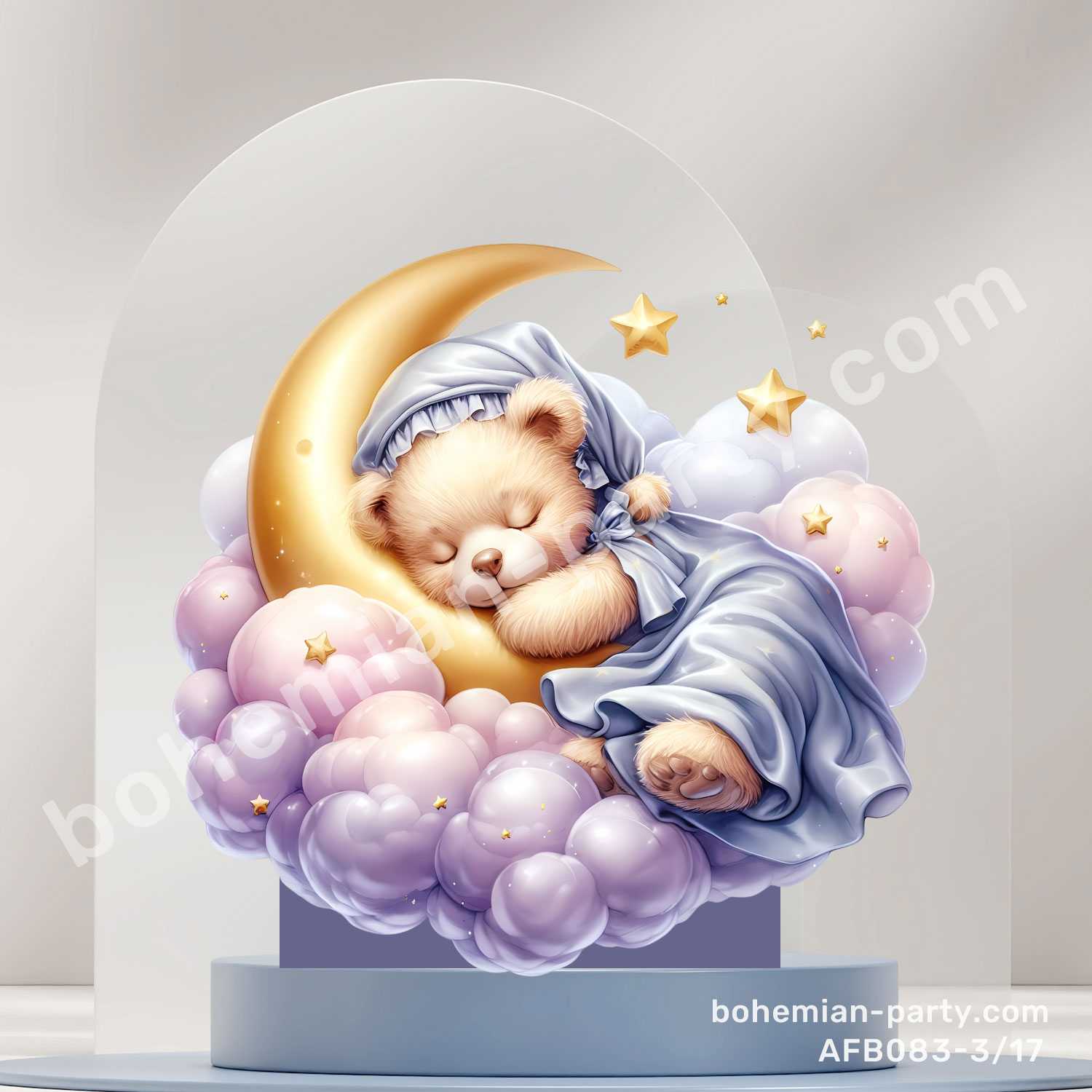 стояща-фигурка-на-мече-в-лилаво-украса-за-парти